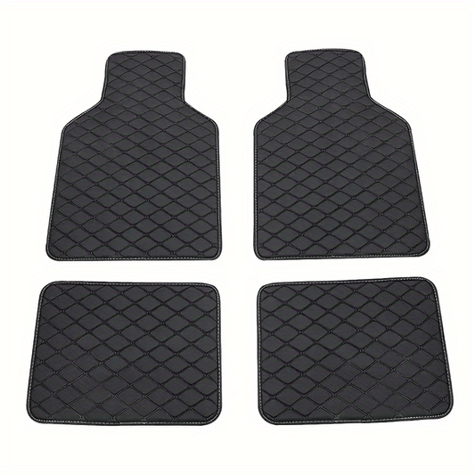 Waterproof Universal Car Floor Mats Front & Rear Set PU Leather Carpets