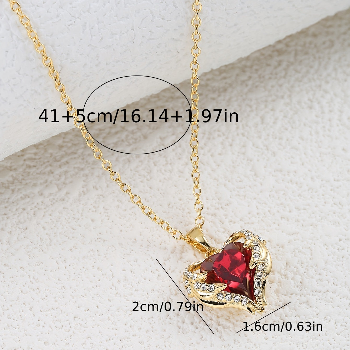 Angel Wings Red Heart Pendant Mother's Gift