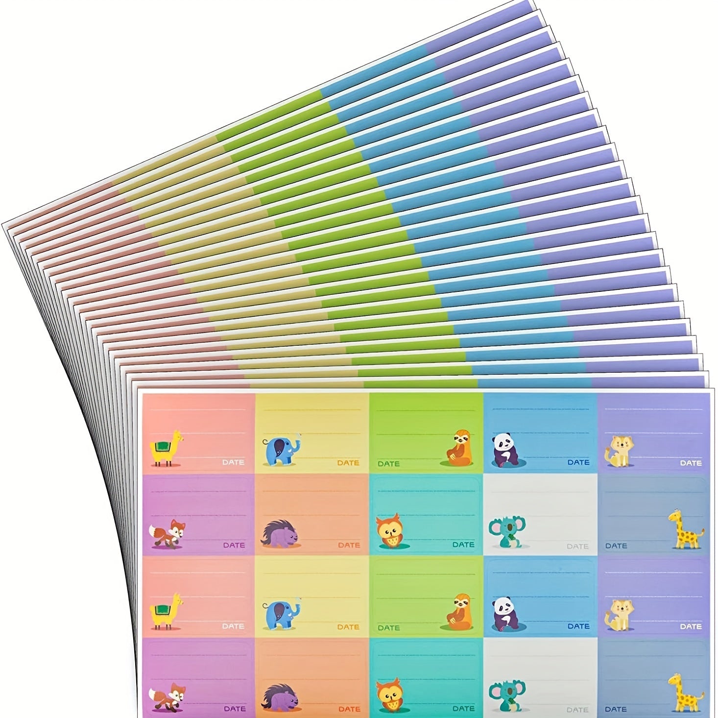 Waterproof Animal Name Stickers for Water Cup, Handwritten Design