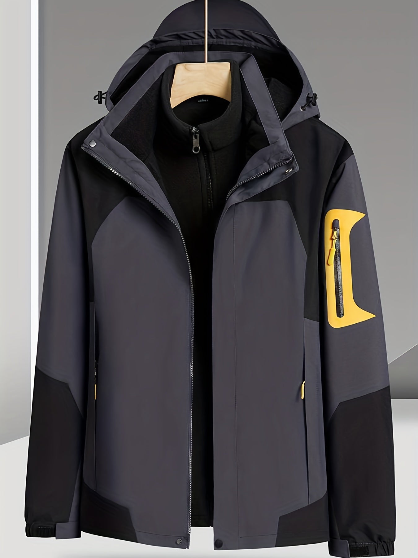 Men's Waterproof Windbreaker Jacket Sherpa Lined Coat