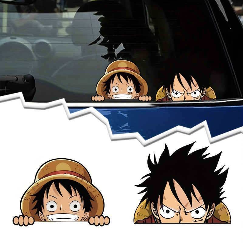 2pcs Cartoon Car Stickers Anime Laptop Window Decoration