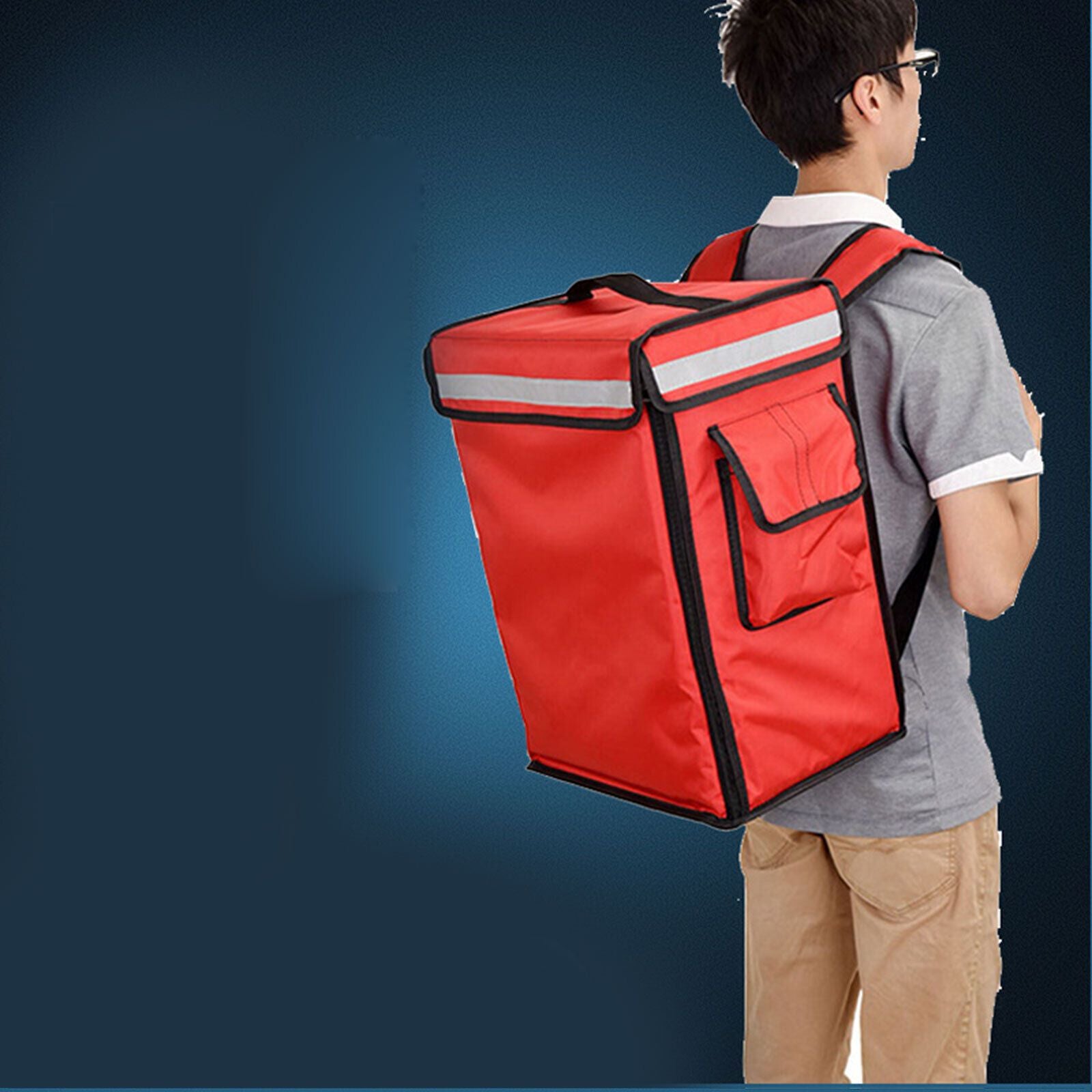 Waterproof Red Backpack with Safety Strip