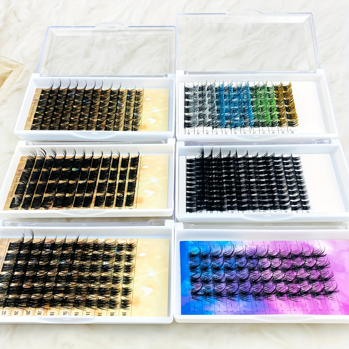 25mm Mix Lash Glitter Clusters DIY Extensions 100 Wispy Lashes D Curl Volume