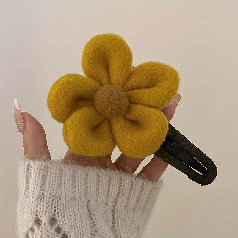 Plush Flowers Hairpin Hairpin Clip For Women Wedding Hair Clip