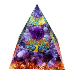 Orgone Pyramid With Amethyst Crystal Ball