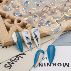 Golden Foil Nail Art Stickers Fantasy Theme Self Adhesive Glossy Finish