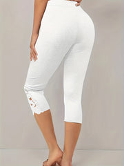 Lace Skinny Capris Leggings for Women