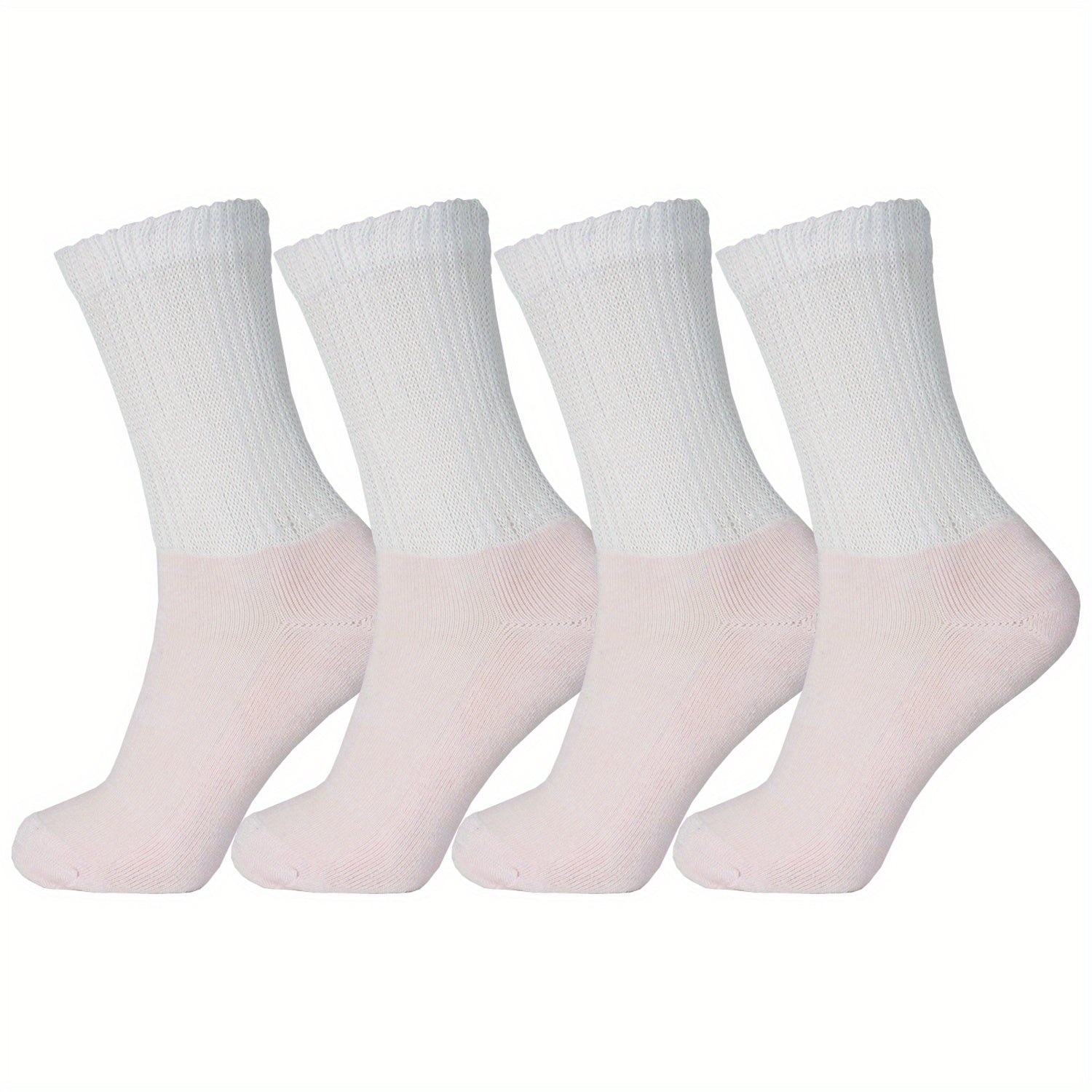4 Pairs Bamboo Diabetic Ankle Socks Non Binding Top Women Men