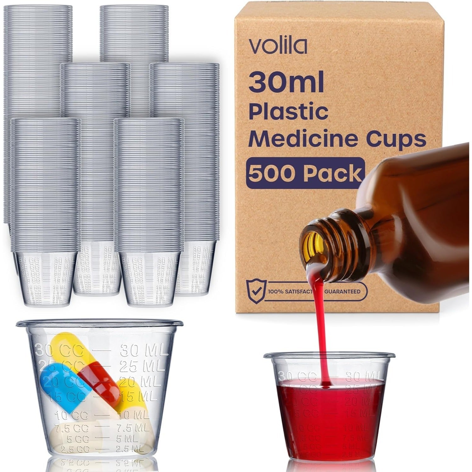 30ml Disposable Medicine Measuring Cups Translucent for Liquid Medication