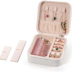 Portable Travel Mini Jewelry Box Leather Ring Organizer Case