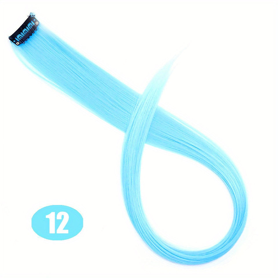 Colorful Straight Hair Extension Clip In Hairpiece