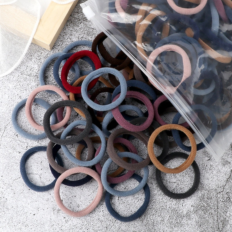 50pcs Solid Hairbands Elastic Hairbands Hair Accessories Bulk Hair Ties