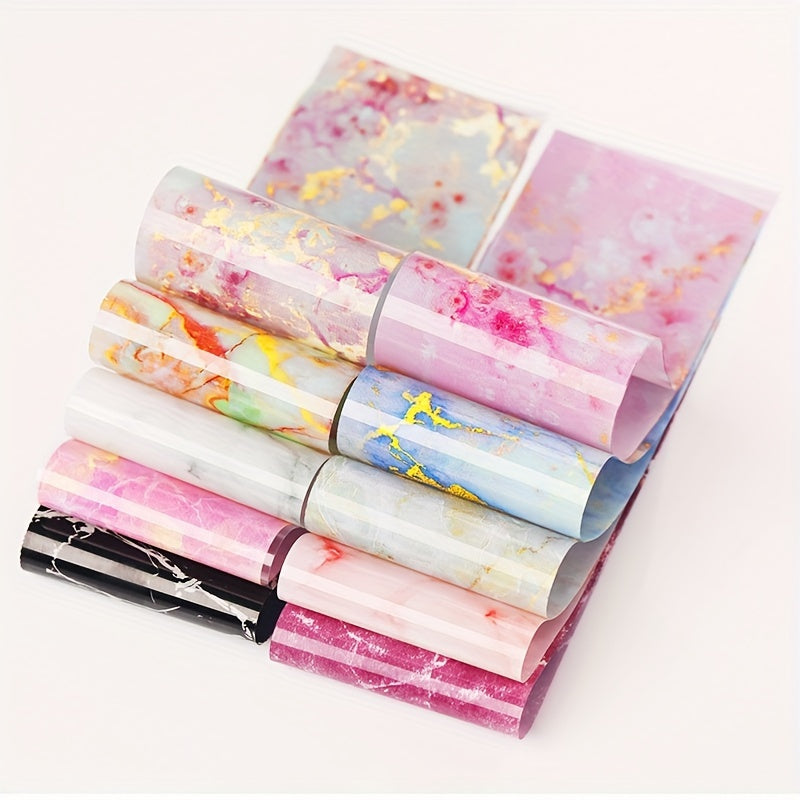 Marble Pattern Nail Foil Transfer Stickers - Nail Art Supplies
