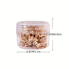 Golden Silvery Nail Foil Flakes 3D Glitter Art Decoration