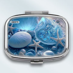 Coastal Shell Medicine Box 2 Compartment Pill Organizer