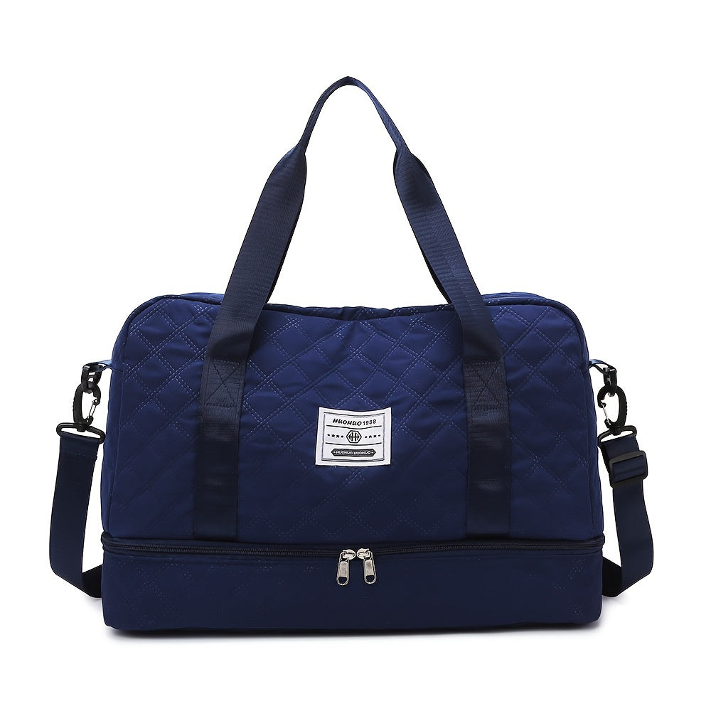 Nylon Sports Duffel Bag with Wet Dry Compartment & Shoe Pocket