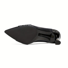 Women's Pointed Toe Stiletto Heels Faux Leather Pumps