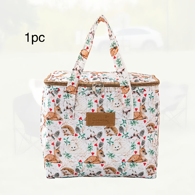 Large Capacity Insulated Cooler Bag Lunch Tote Aluminum Foil Lining