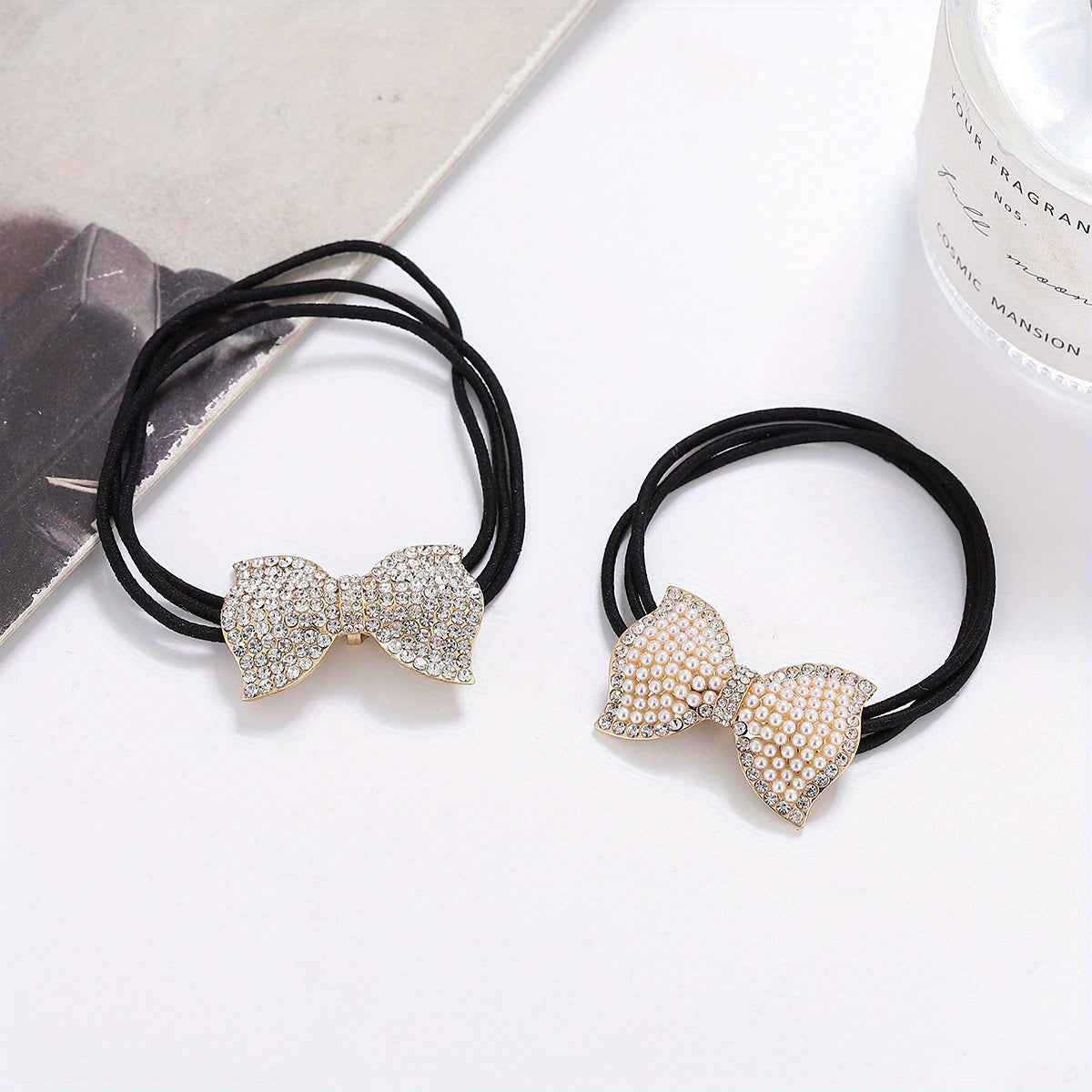 Crystal Rectangle Hair Tie Rhinestone Hair Rope Glitter Hair Ring