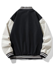 Men's Block Zip Up Baseball Jacket