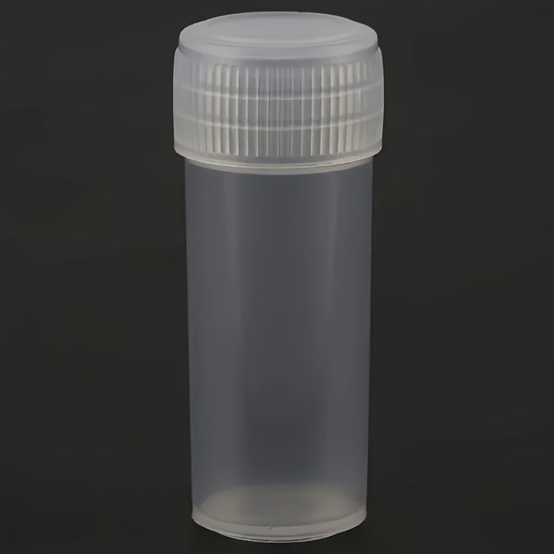 30 Pcs 5ml Plastic Test Tubes Sample Vials Capsules Storage Screw Caps