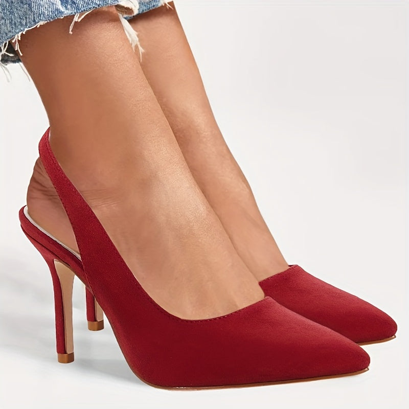 Women's Slingback High Heels Pointed Toe Stilettos Dress Sandals