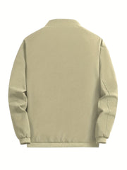 Men's Casual Zipper Pockets Stand Collar Jacket Coat