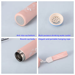 Floral Stainless Steel Insulated Tumbler 350ml Pink