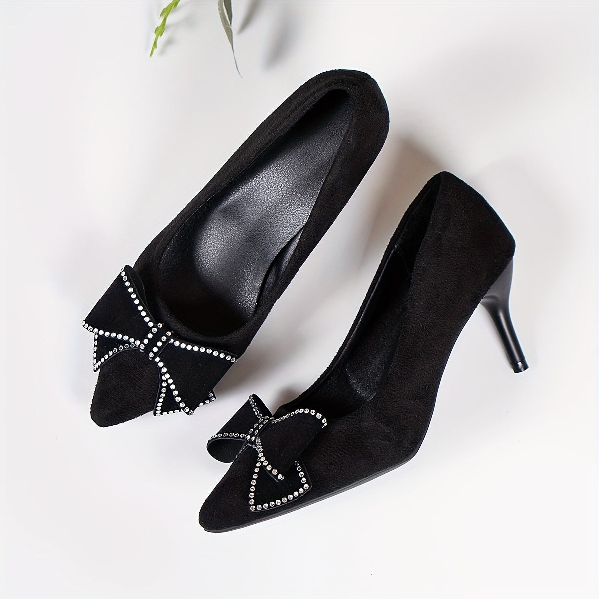 Women's Bowknot Stiletto Heels Point Toe Dress Heels
