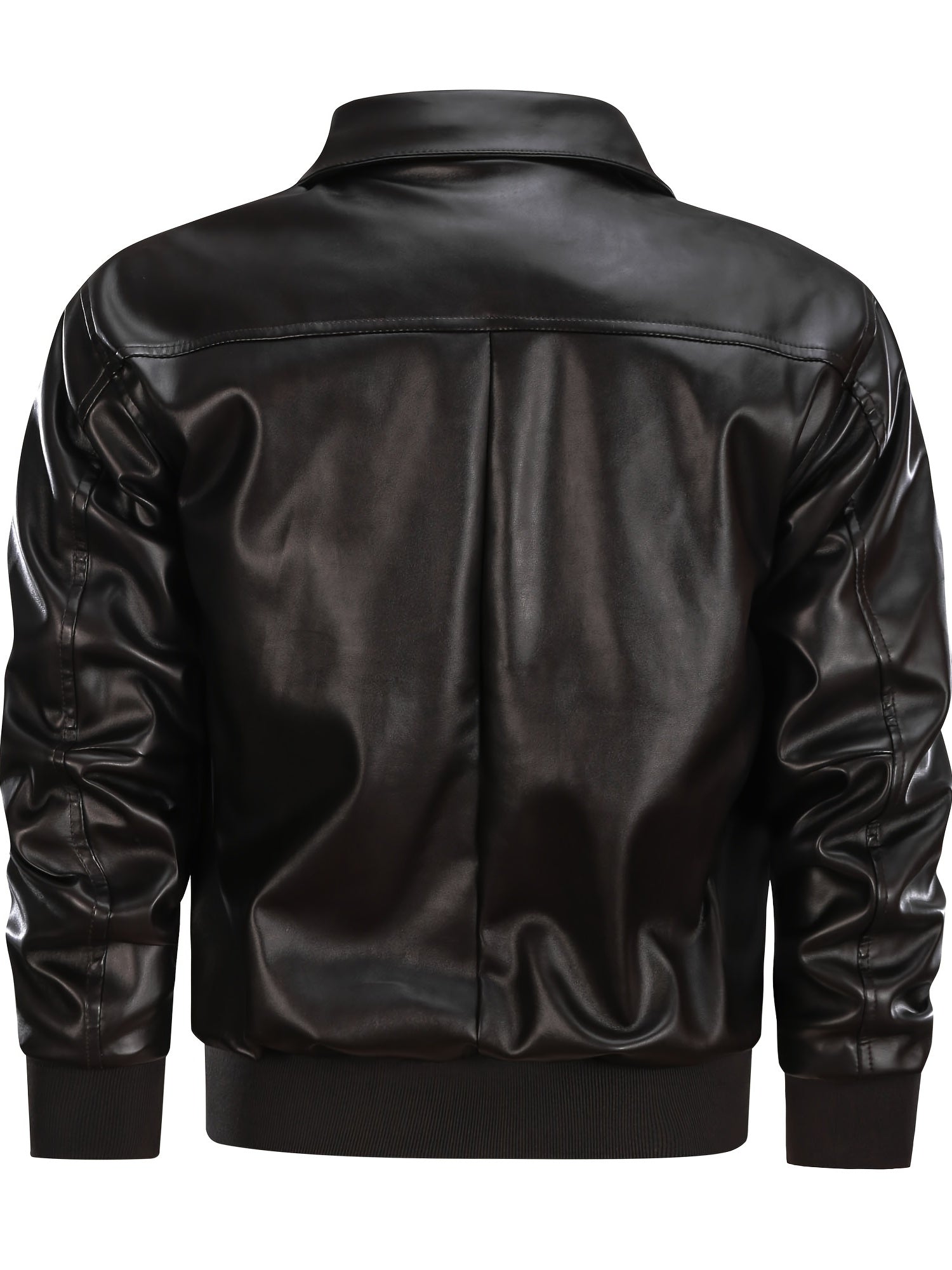 Men's Vintage PU Leather Jacket Warm Winter Motorcycle Coat