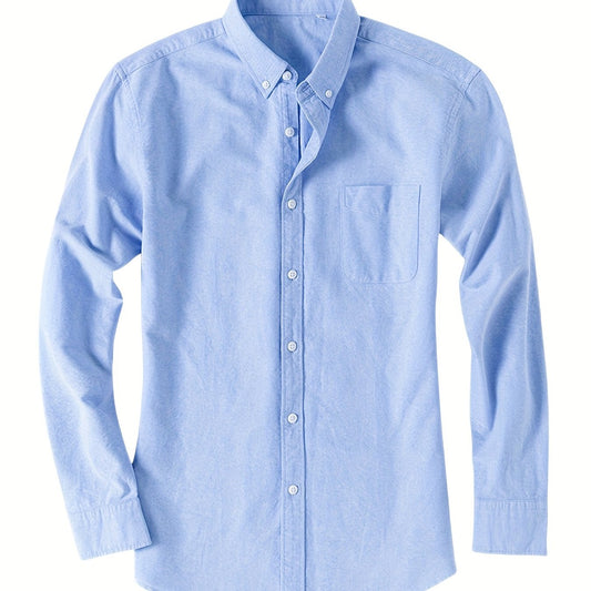 Men's Square Neck Button Up Shirt with Chest Pocket