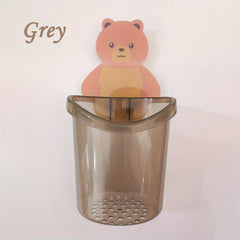 Bear Toothbrush Holder Wall Mounted Storage Box for Toothpaste and Toothbrushes