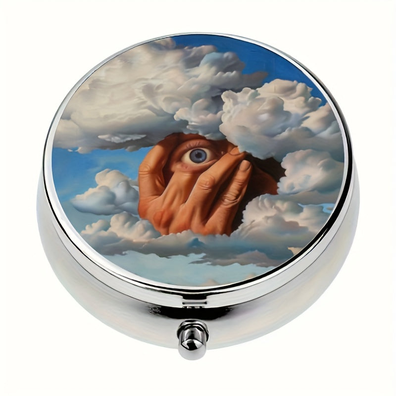 Cloud Eye Covering Medicine Box 3 Grid Portable Decorative Storage