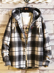 Plaid Shirts Hooded Jacket for Men