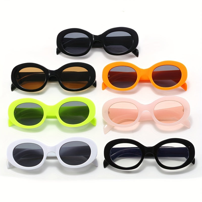Metal Hinge Oval Frame Kid's Sunglasses UV400