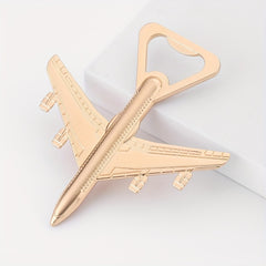 Golden Metal Airplane Bottle Opener - Travel & Party Gift
