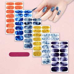 6 Sheets Marble Nail Stickers Full Wrap Self Adhesive Gel Decals