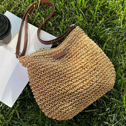 Casual Straw Crossbody Bag Braid Beach Bag