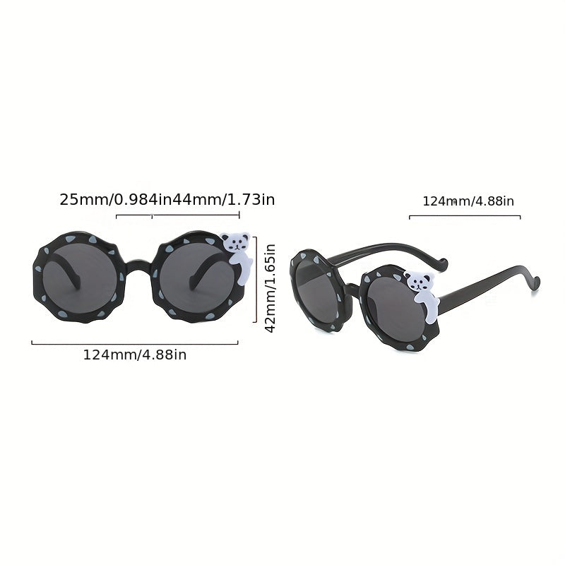 2pcs Kids Spotted Polygon Sunglasses, Cartoon Gift