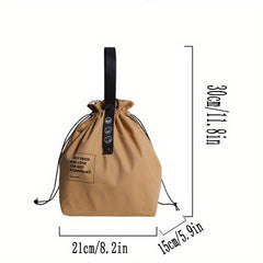Canvas Drawstring Lunch Box Bag for Student & Office Workers