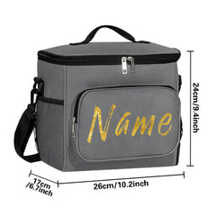 Personalized Insulated Lunch Bag with Name Canvas Tote for Work Picnic Travel
