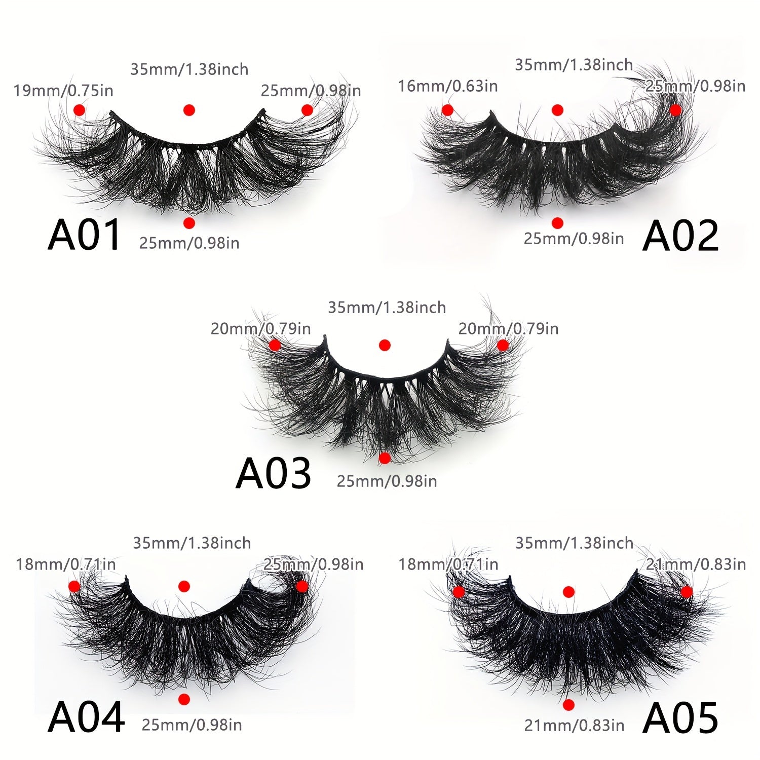 7 Pairs Fluffy 9D Faux Mink Eyelashes Soft & Thick