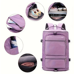 Large Capacity Sports Bag Travel Duffle Backpack Shoe Compartment