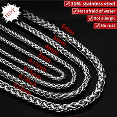 Men's Stainless Steel Necklace Cuban Double Chain