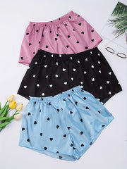 3 Pack Plus Size Pajama Bottoms Set Women's Plus Silk Lounge Shorts