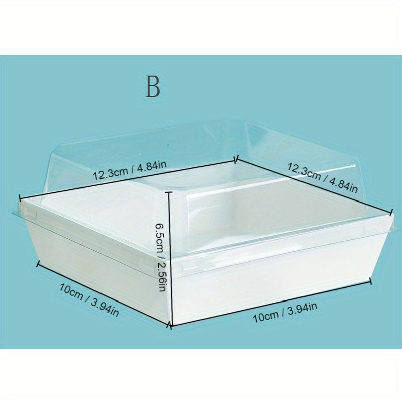 50pcs Clear Lid Cake Box Ideal for Cakes Chocolates Cookies - Great for Parties