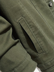 Contrast Stitching Denim Jacket Men's Casual Button Up Jacket