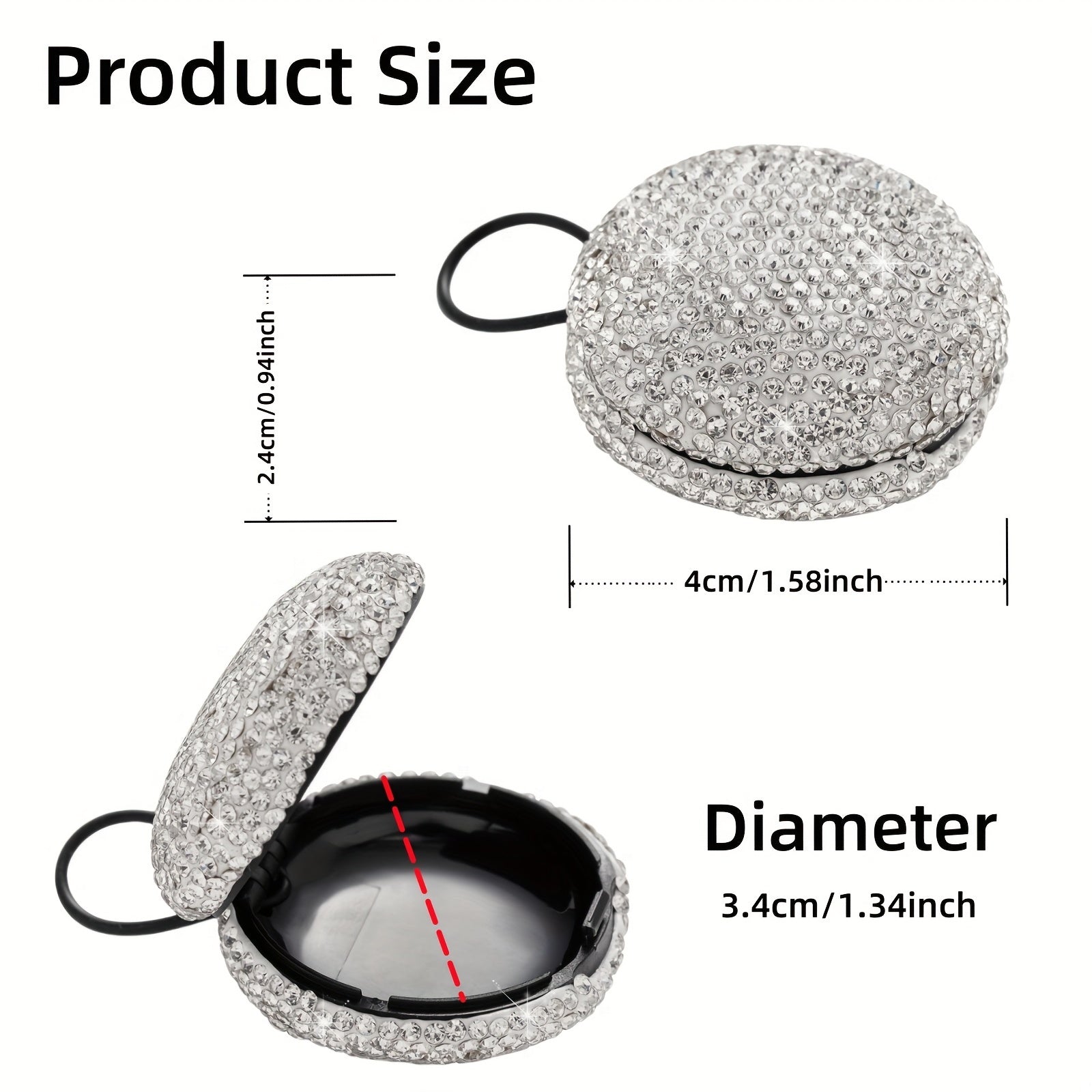 Diamond Keychain Pill Case Organizer for Travel