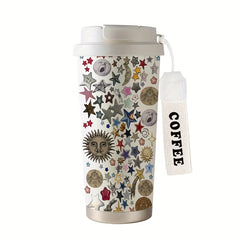 530ML Star Sun Face Coffee Mug Thermal Insulation Dual Drinking Mug for Students