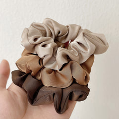 5pcs Solid Silk Hair Scrunchies for Women Girls Soft Elastic Scrunchie